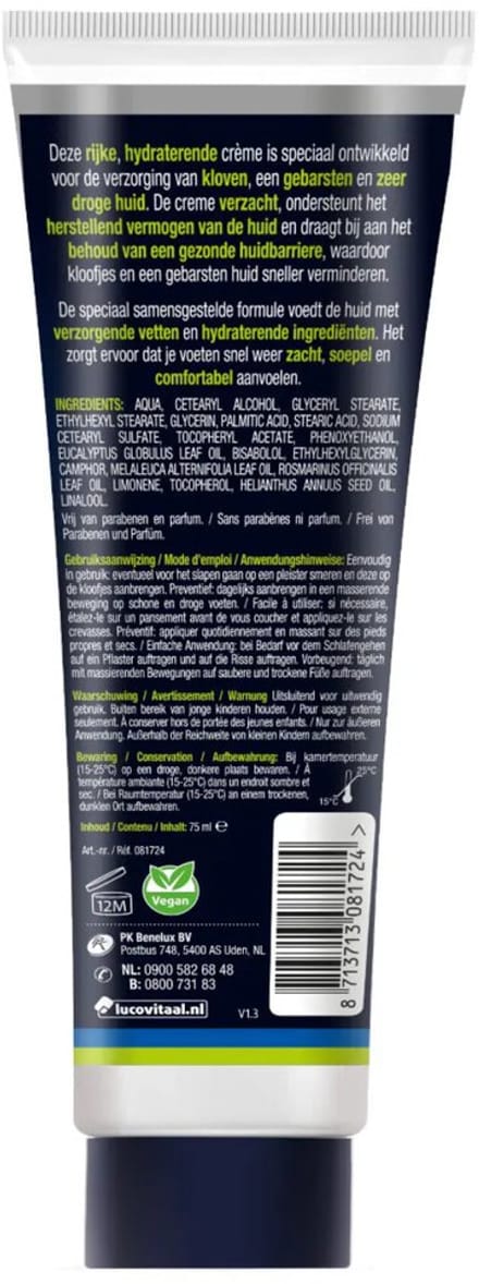Lucovitaal Kapotte Hielkloven Crème 75 ml