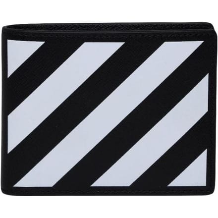 Off-White leren portemonnee met logo-print voor heren, zwart-wit OMNC039S22LEA0011001 Box(Basic Set+Box) white