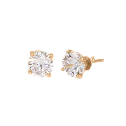 Karma Oorbellen Round Zirconia 5 mm Rosé