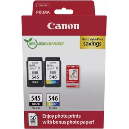 Canon Inktcartridge PG-545 / CL-546 Zwart + 3 kleuren Multipack