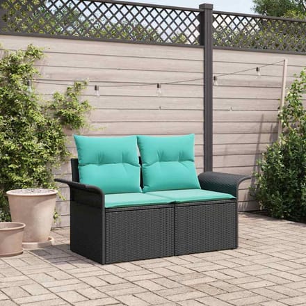 vidaXL - Tuin - Sofa - 2-Aantal - zitplaatsen - poly - rattan