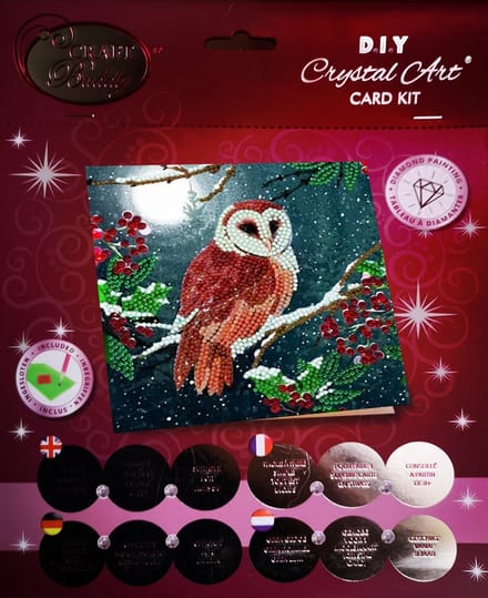Crystal Card Kit | Diamond painting Barn Owl