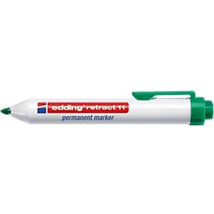 edding retract 11 permanent marker, zonder dop, met drukknop, 1 stuk, groen