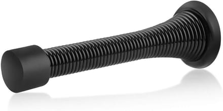 12 Stuks Zwarte Veerdeurstops - Heavy Duty Flexibele Deurbumper voor Muurbescherming