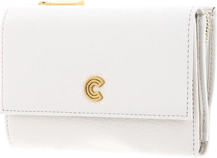 COCCINELLE Leren Portemonnee Myrine Wallet Grained Leather Coconut Milk Crème