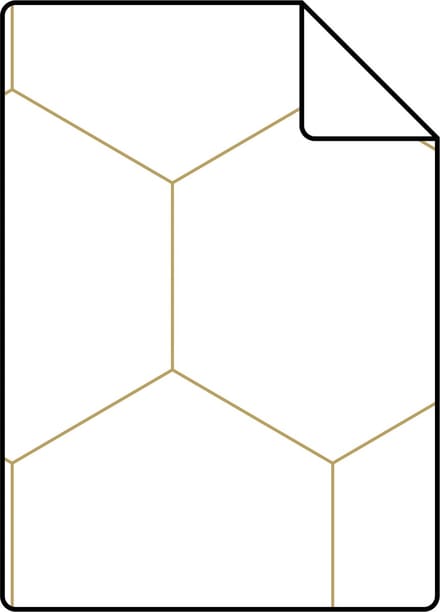 Proefstaal ESTAhome behang hexagon wit en goud - 26.5 x 21 cm - 139312-S