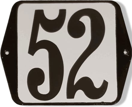 Huisnummer standaard nummer 52