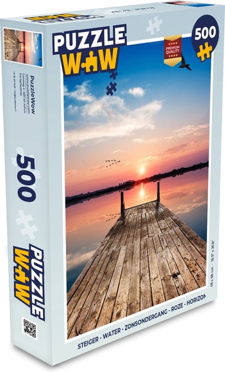 Puzzel Steiger - Water - Zonsondergang - Roze - Horizon - Legpuzzel - Puzzel 500 stukjes