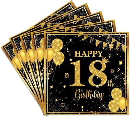 Dailygoods - 40 Stuks Servetten voor 18e Verjaardag Decoratie