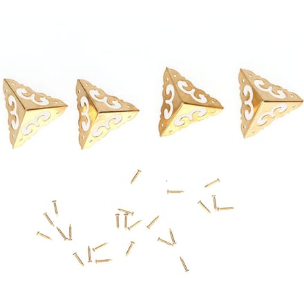 4Sets Dooshoekbeschermer Messing Bagage Rand Veiligheidshoek Deksel Hardware Accessoire beige