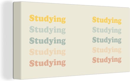 Canvas Schilderij Quotes - Studenleven - Leren - Studenten - 40x20 cm - Wanddecoratie