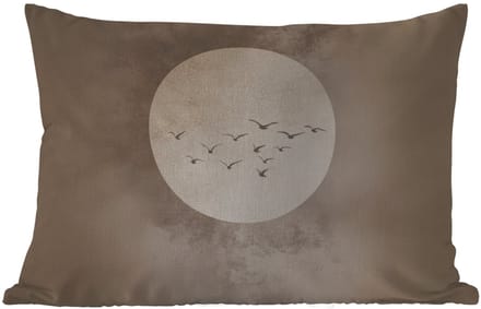 Buitenkussens - Tuin - Vogel - Beige - Japandi - 50x30 cm