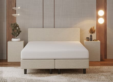 Nessa® - 140x200 Boxspring Bjorn - Crème - Beige - Inclusief Pocketvering matras