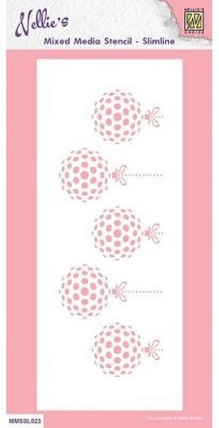 Nellie Snellen Stencil Slimline Size Xmas Baubles
