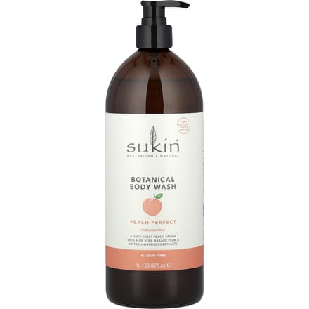 Plantaardige Body Wash, Alle Huidtypes, Peach Perfect, 1L (33.82 fl oz) white