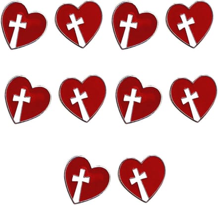 Hart Emaille Pins - Broche Set - Kleding Versieren - Gekruist Patroon - 10 Stuks - Multicolor