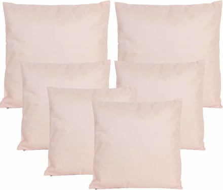 Anna Collection Bank/tuin kussens set - binnen/buiten - 6x stuks - lichtroze - In 2 formaten