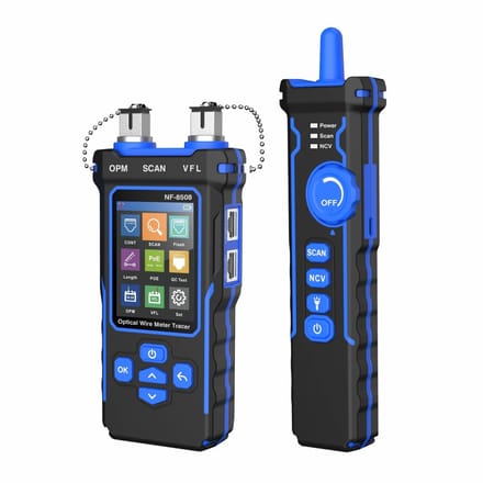 NF-8508 Kabeltester - Netwerkkabel Tester - Optische Power Meter - Draad Traceren - LAN Kabel Tester – LCD Display - Zwart/Blauw