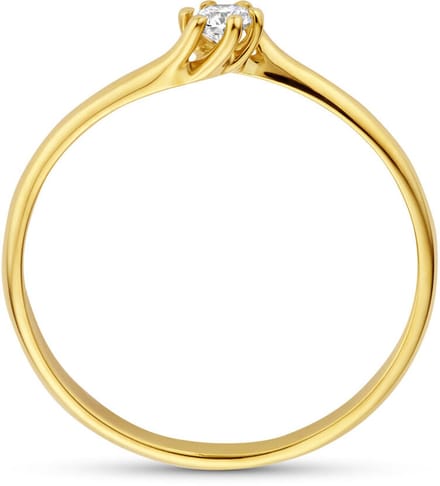14K Geelgouden Ring met Lab Grown Diamant 0.10 ct 4035507 – G VS