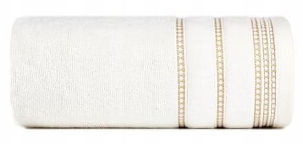 Amanda Handdoek Crème 30x50 cm - Luxe Katoen met Velours Borduursel