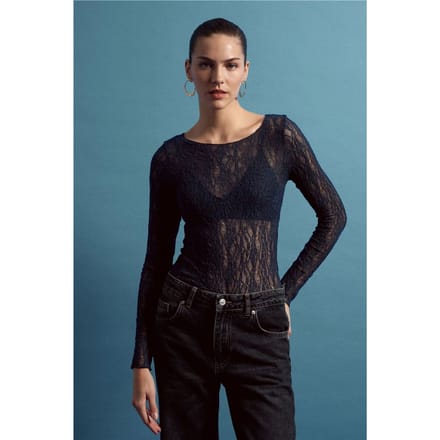 Slim Fit Kant Boot Hals Blouse