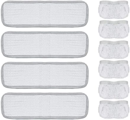 Microvezel Set voor Stoomreinigers: 4 Dweilen en 6 Sokken, Katoen
