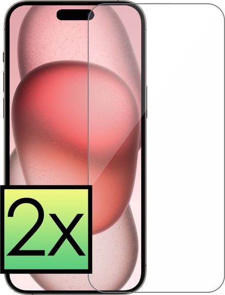 Screenprotector - 2 Stuks - Geschikt voor Apple iPhone 15 Plus - Extra Sterk - Beschermglas - Gehard Glas - Tempered Glass - Screen Protector - Bescherm Cover
