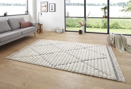 Berber vloerkleed - 3D Fulani crème/grijs 160x230