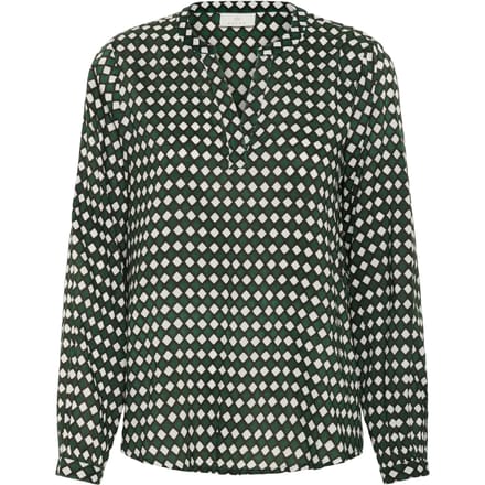 Blouse met lange mouwen Regular fit Dark Green -Diamond Print green