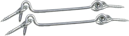 AMIG windhaak / windhaken - 2x - staal - zilver - L7.5 cm - D4 mm - met schroefoog