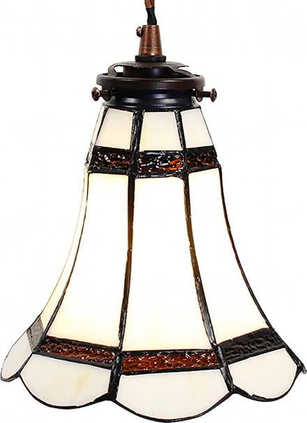 Lumilamp Hanglamp Tiffany Ø 15x115 cm Wit Bruin Glas