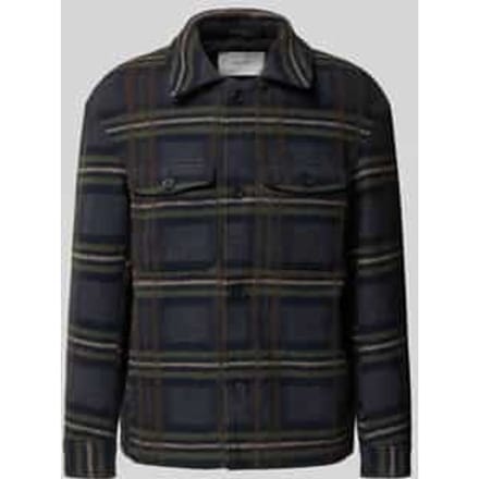 Regular fit wollen jack met platte kraag, model 'MITCH'