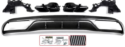Diffuser Zyrex - Achterbumper Diffuser met Uitlaat Tips - Voor Mercedes W205 C200/C300 Sedan (2015-2018) - Auto Accessoires