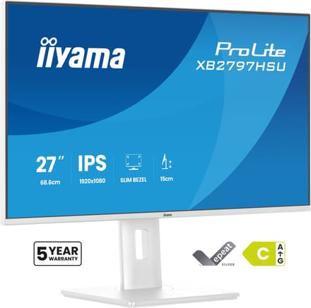iiyama ProLite XB2797HSU-W1 - 27 inch - Full HD - IPS - USB-Hub (4x) - verstelbaar - Wit