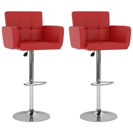 vidaXL - Barstoelen - 2 - st - kunstleer - rood