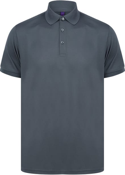 Henbury Herenpolo in gerecycleerd polyester H465 - Charcoal - M