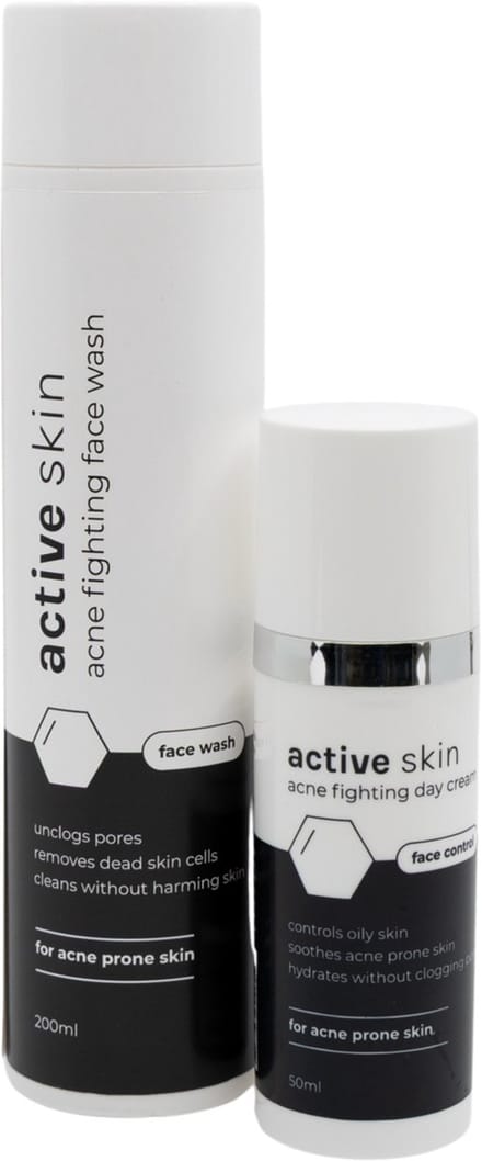 Activeskin Skincare Set Mannen – Basic Acne Routine – Face Wash & Dagcrème – Onzuivere & Vette Huid