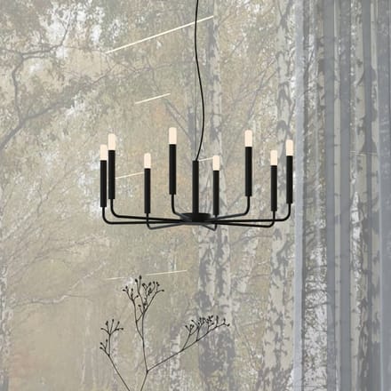 Nowodvorski Lighting Kroonluchter ORTO, zwart, metaal, Ø 73 cm, 8-lamps