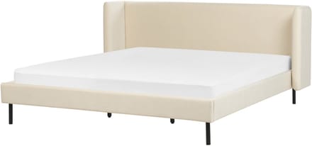 ARETTE - Tweepersoonsbed - Lichtbeige - 180 x 200 cm - Fluweel