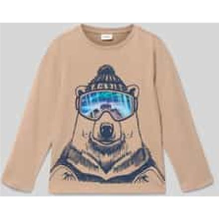 Katoenen T-shirt met lange mouwen en metallic print kind s.Oliver