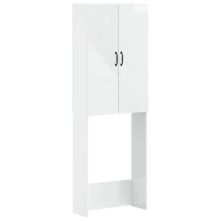 vidaXL - Toiletkast - HAARLEM - Hoogglans - Wit - 66 - x - 25,5 - x - 190 - cm