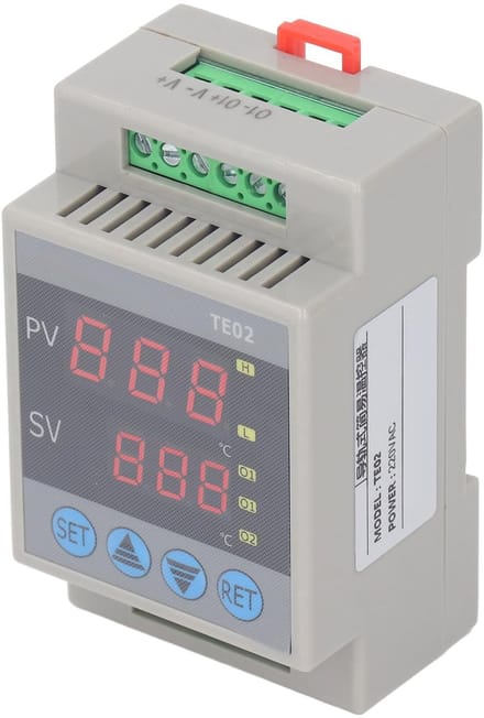 Allecto - Geleiderail Thermostaat - Digitale Warmteregeling - Compacte Micromodule Technologie - Verwarming en Koeling - Eenvoudige bediening - Ges...