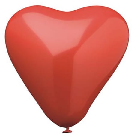 4 Ballonnen Ø 30 cm rood Heart large