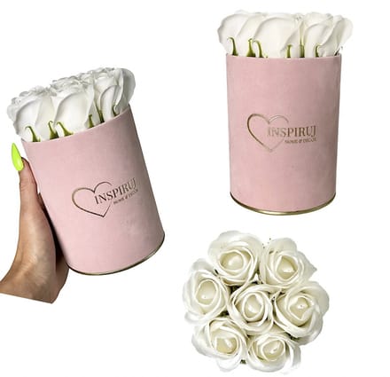 Inspiruj Serie - Flowerbox met Zeepbloemen - Wit - Roze Bloemen