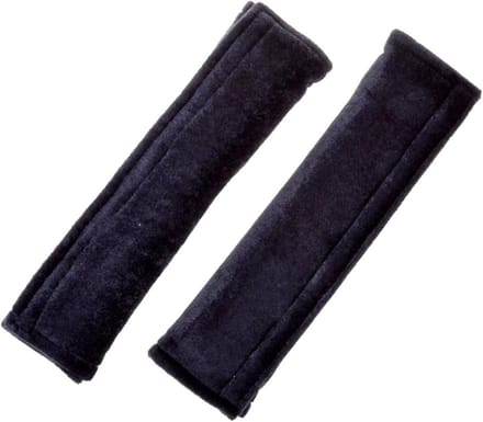 Set van 2 Zachte Velours Autogordelhoezen met Klittenband Zwart