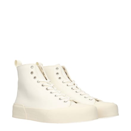 Jil Sander Beige Stoffen Hoge Sneakers