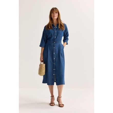 A-lijn Hemdjurk In Lyocell Denim