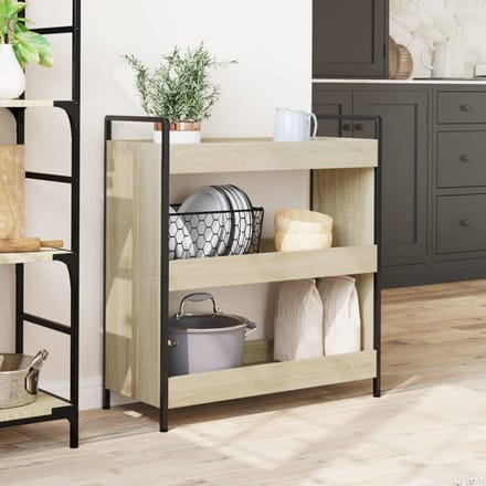 vidaXL - Keukentrolley - 70x30x82 - cm - bewerkt - hout - sonoma - eikenkleurig