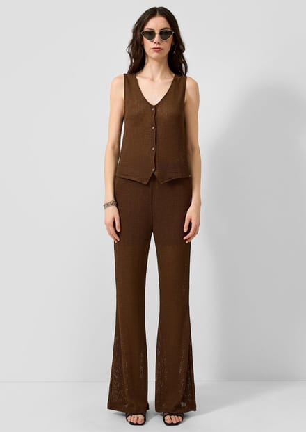 Vrouwelijke elastische wijde broek QS