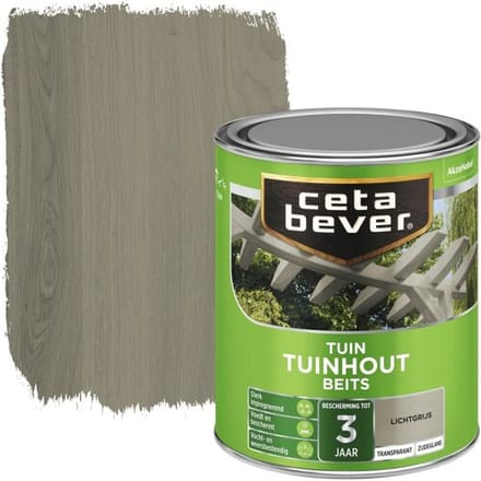 Cetabever - Tuinbeits Tuinhout Transparant - Licht Grijs - 750 Ml